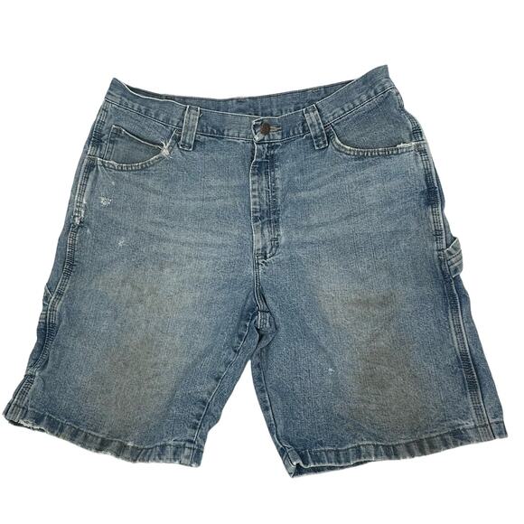 Wrangler Distressed Carpenter Shorts 34 Dadcore Retro Dad Shorts Normcore Casual - Picture 1 of 4